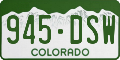 CO license plate 945DSW
