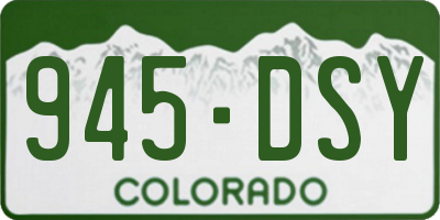 CO license plate 945DSY