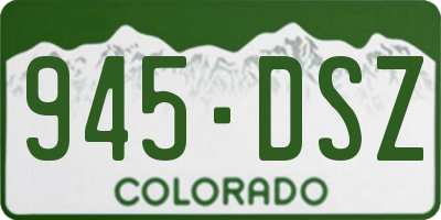 CO license plate 945DSZ