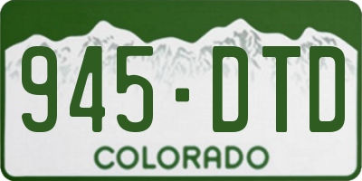 CO license plate 945DTD