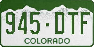 CO license plate 945DTF
