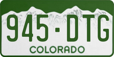CO license plate 945DTG