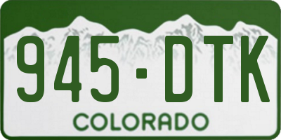 CO license plate 945DTK