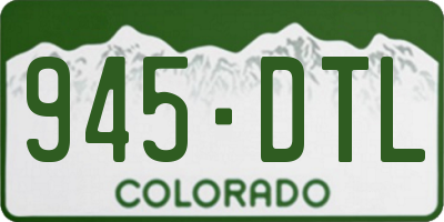 CO license plate 945DTL