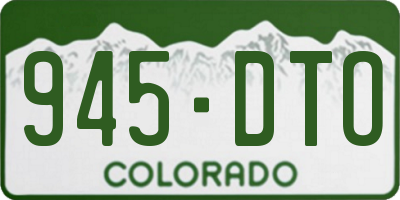 CO license plate 945DTO