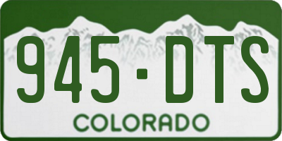 CO license plate 945DTS