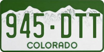CO license plate 945DTT