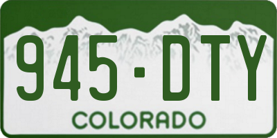 CO license plate 945DTY