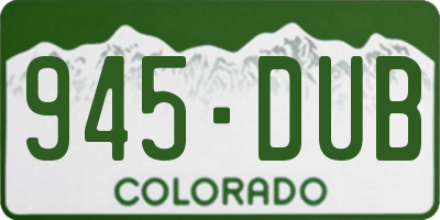 CO license plate 945DUB