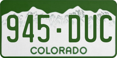 CO license plate 945DUC