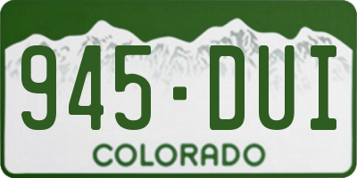 CO license plate 945DUI