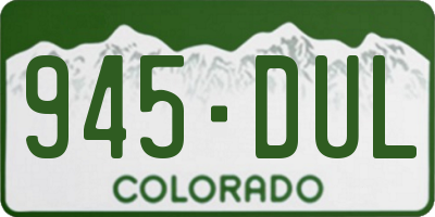 CO license plate 945DUL