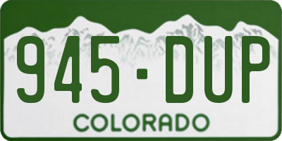 CO license plate 945DUP