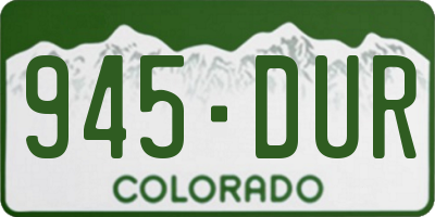 CO license plate 945DUR