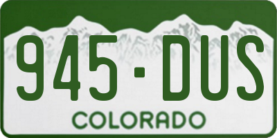 CO license plate 945DUS