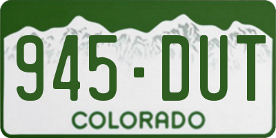 CO license plate 945DUT