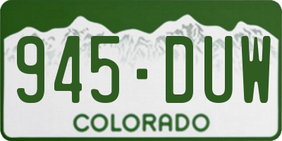 CO license plate 945DUW