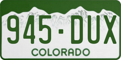 CO license plate 945DUX