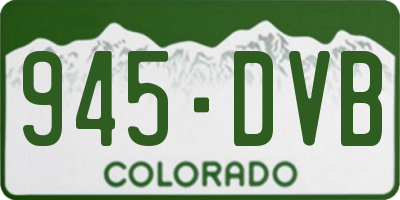 CO license plate 945DVB