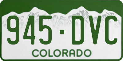 CO license plate 945DVC