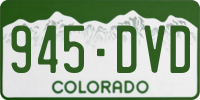 CO license plate 945DVD