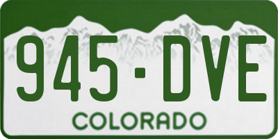 CO license plate 945DVE