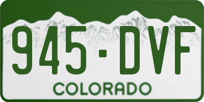 CO license plate 945DVF