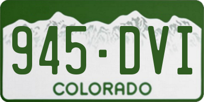 CO license plate 945DVI