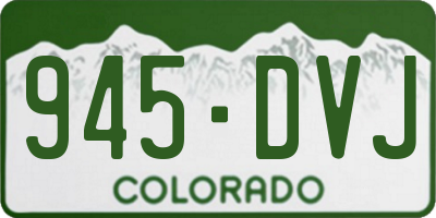 CO license plate 945DVJ