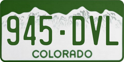 CO license plate 945DVL