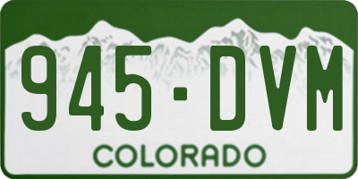 CO license plate 945DVM