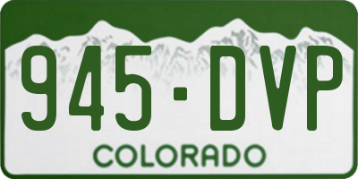 CO license plate 945DVP