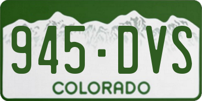 CO license plate 945DVS