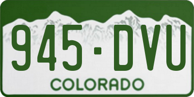 CO license plate 945DVU