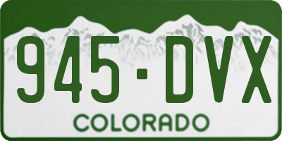 CO license plate 945DVX