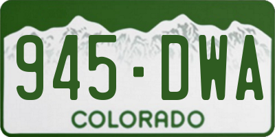 CO license plate 945DWA