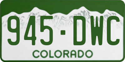 CO license plate 945DWC