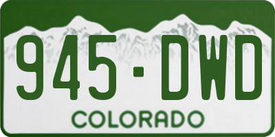CO license plate 945DWD
