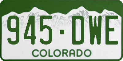 CO license plate 945DWE