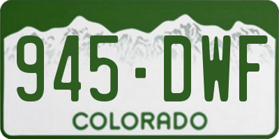 CO license plate 945DWF