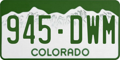 CO license plate 945DWM