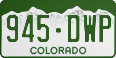 CO license plate 945DWP