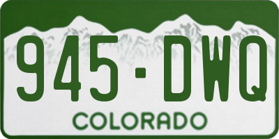 CO license plate 945DWQ