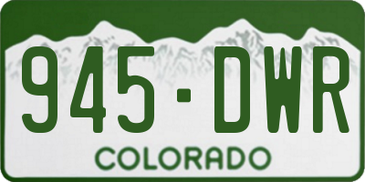 CO license plate 945DWR