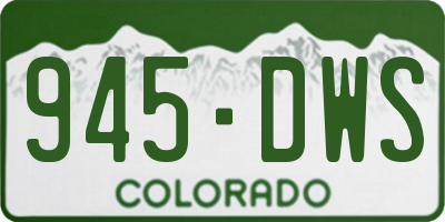 CO license plate 945DWS