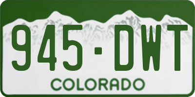 CO license plate 945DWT