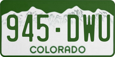 CO license plate 945DWU
