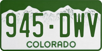 CO license plate 945DWV