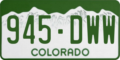 CO license plate 945DWW