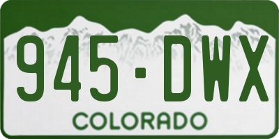 CO license plate 945DWX